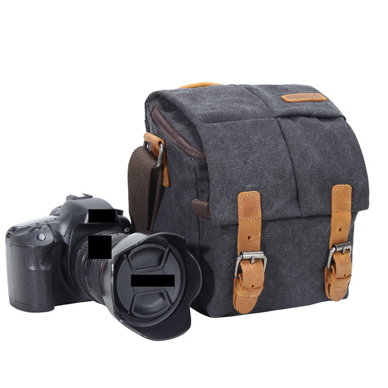 Canvas DSLR Camera Bag - Camera Messenger Bag - SLR Camera Bag