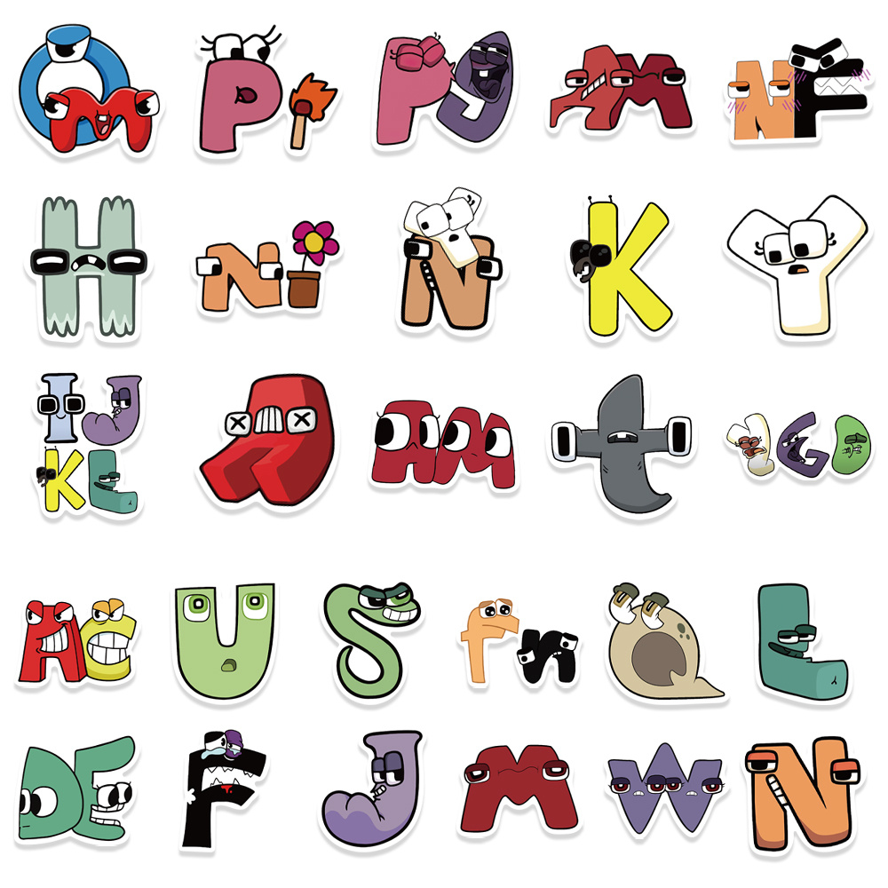 60pcs Cute Alphabet Lore Stickers for Kids Children, Funny Cartoon Letter  Educational Stickers for Water Bottles Scrapbook Skateboard Bike Cup,  alphabet lore bike