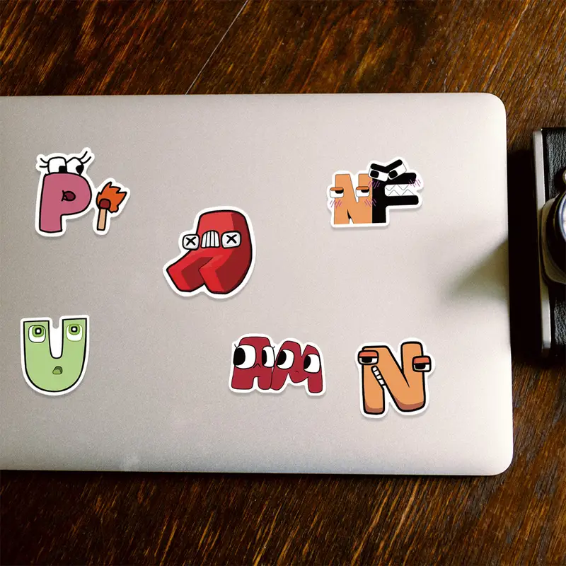 Cartoon Game Alphabet Lore Stickers For Laptop Skateboard Motor