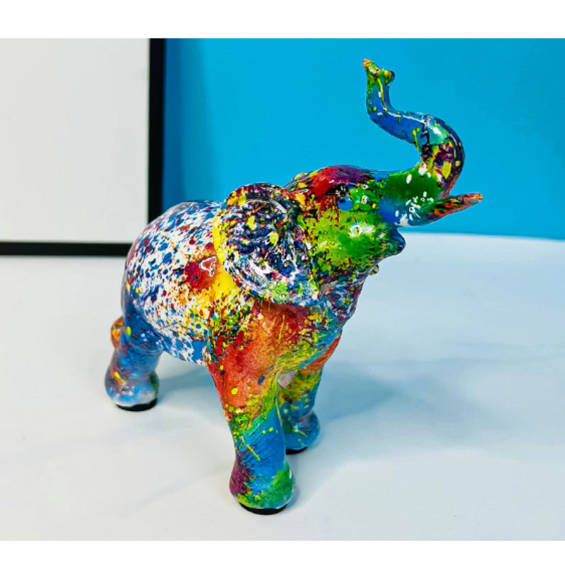 Figura decoración Elefante multicolor graffiti