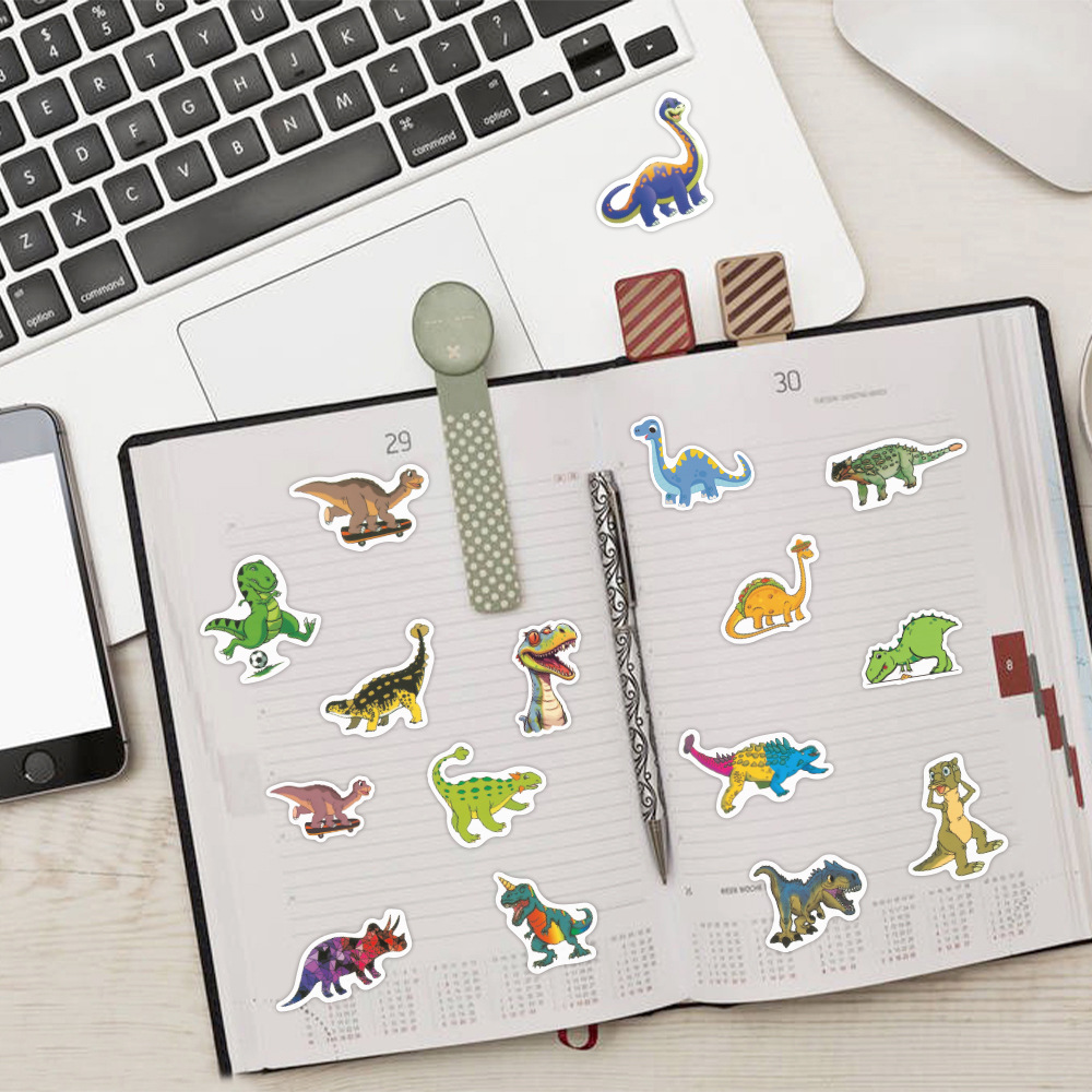 Cartoon Dinosaur Series Stickers Cute Water Bottle Stickers - Temu