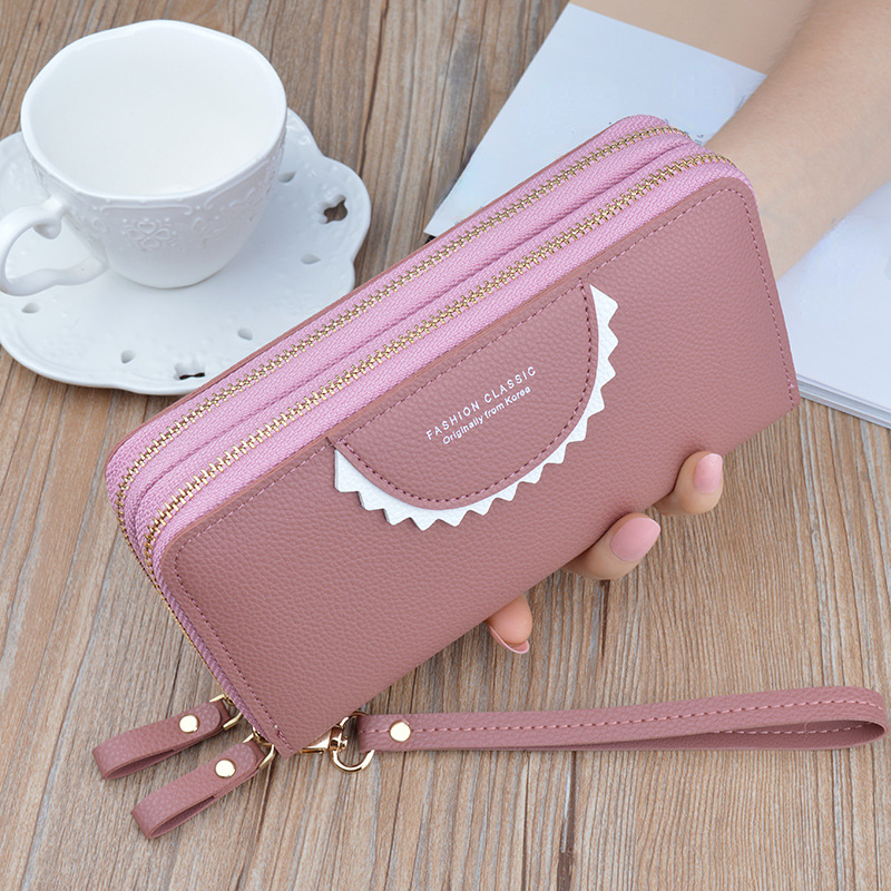 New Women's Wallet Women's Medium Long Fashion Wallet Clutch Bag Double  Zipper Mobile Phone Bag