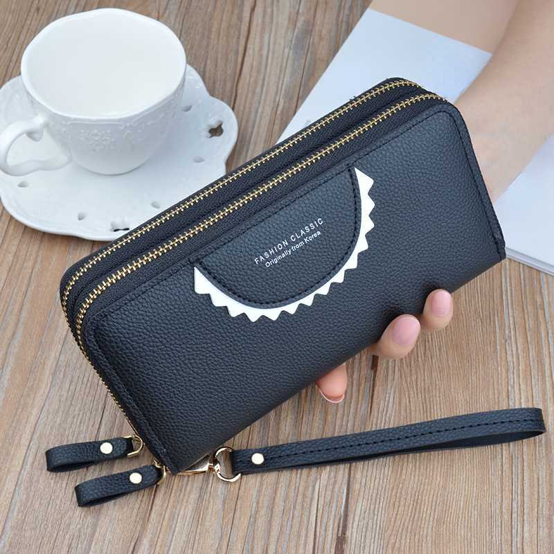 New Women's Wallet Women's Medium Long Fashion Wallet Clutch Bag Double  Zipper Mobile Phone Bag