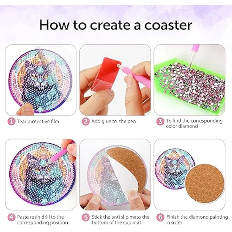 Mexican Style Diamond Painting Coasters Kit Diy 5d Diamond - Temu