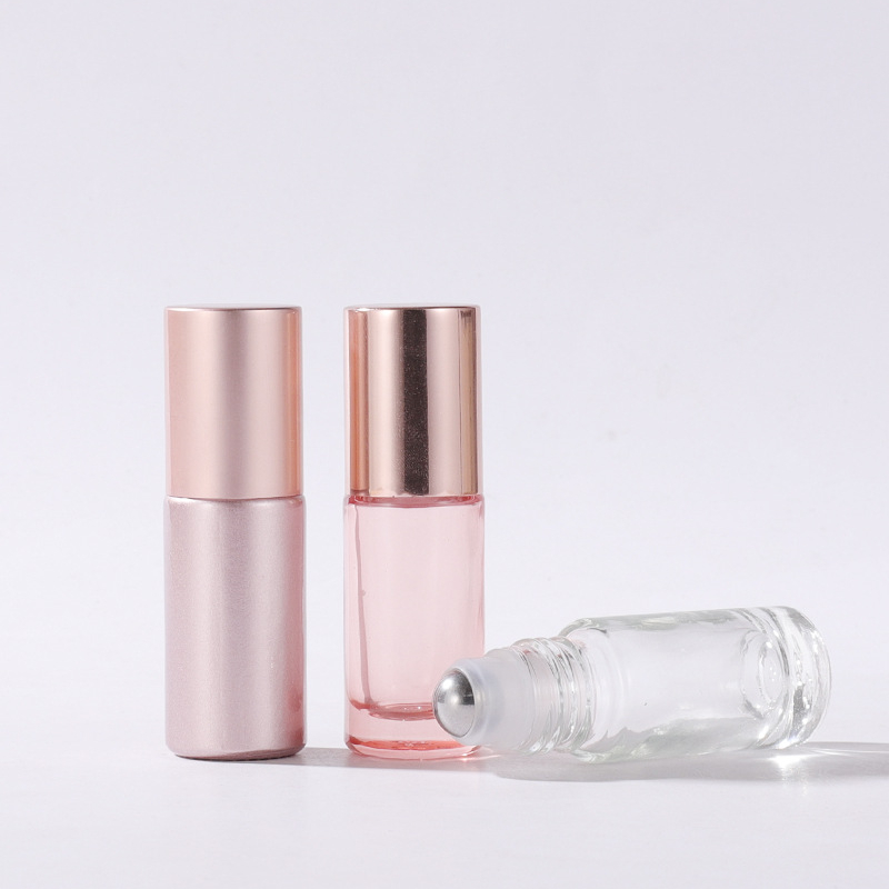 Botella de vidrio transparente rellenable para aromaterapia, suero