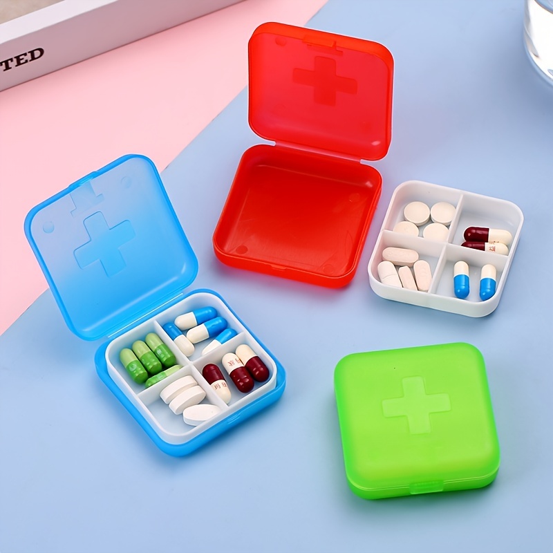 1pc 4 Cuadrículas Medicina Caso Caja De Almacenamiento, Pequeño Organizador  De Caja De Pastillas De Plástico, Contenedor De Medicina Portátil Para  Viajes De Camping - Temu Spain