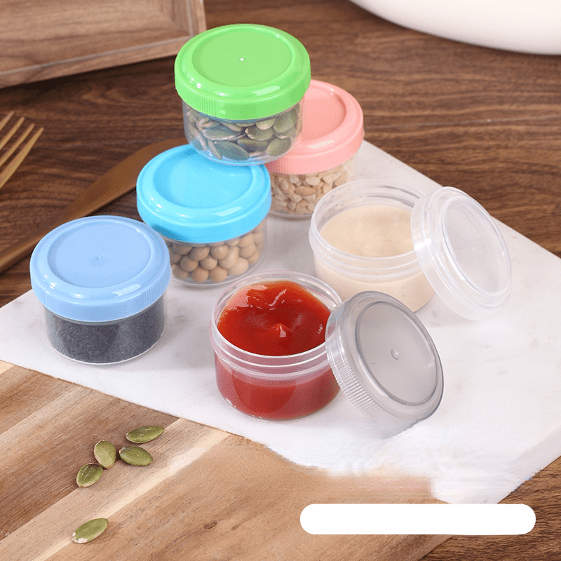 Transparent Mini Plastic Jars With Lids Small Dipping Bowls - Temu