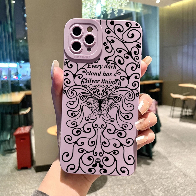 Funda Teléfono Estampado Mariposas Iphone 15 14 13 12 11 - Temu