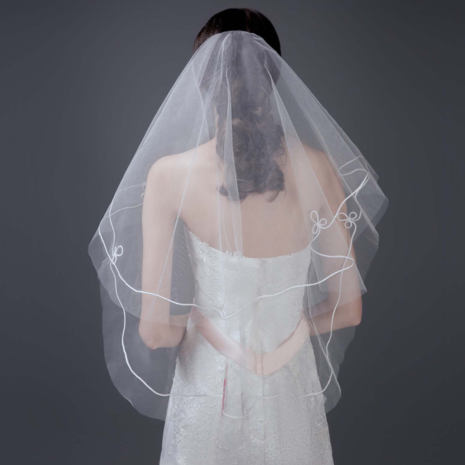 Bridal Veil With Blusher Two Layer Lace Short Bridal Veils Cover Front And  Back Elbow Length Elegant Fairy Style Romantic Wedding Accessories - Temu  Australia