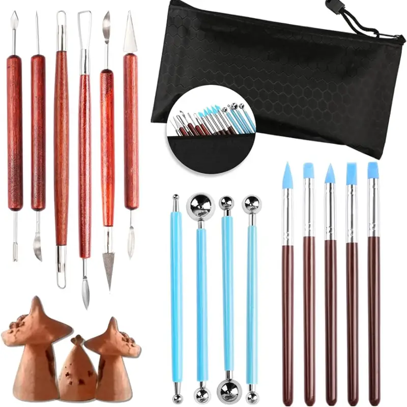 Pottery Polymer Silicone Clay Sculpting Tools Kits With - Temu