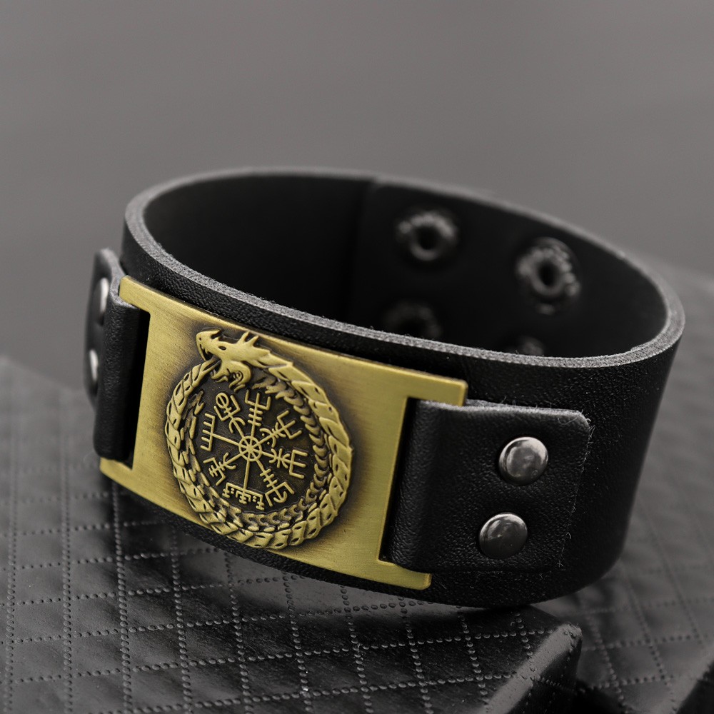 Simple Leather Bracelet Bangle With Stainless Steel Buckle For Men - Temu