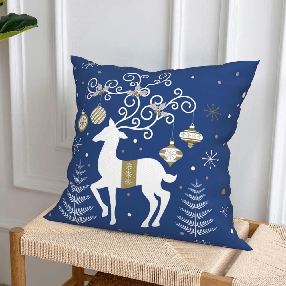 Christmas Throw Pillow Covers Blue Throw Pillowcase Throw Temu