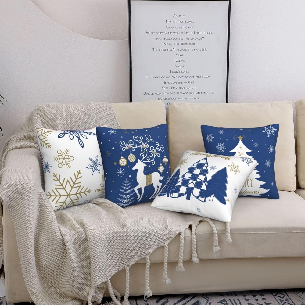 Christmas Decorations,christmas Case Glitter Peach Skin Velvet Pillowcase  Sofa Throw Cushion Cover Home Decor Lightning Deals Of Today Prime - Temu