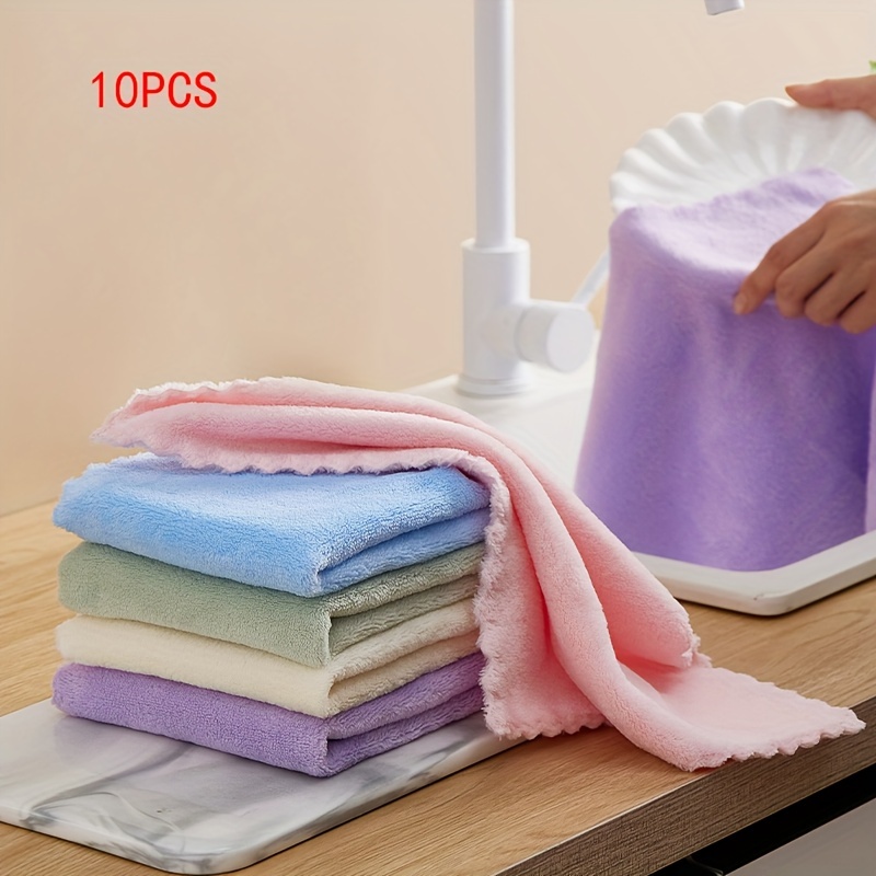 Cleaning Towel Dish Washing Towel Dishcloth Coral Velvet - Temu