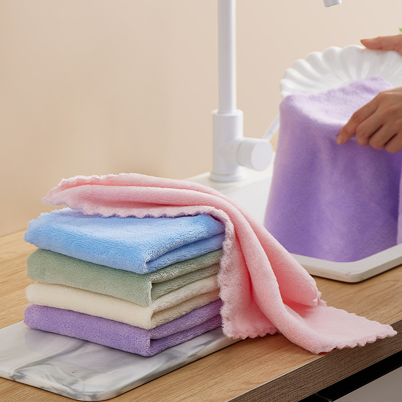 Cleaning Towel Dish Washing Towel Dishcloth Coral Velvet - Temu