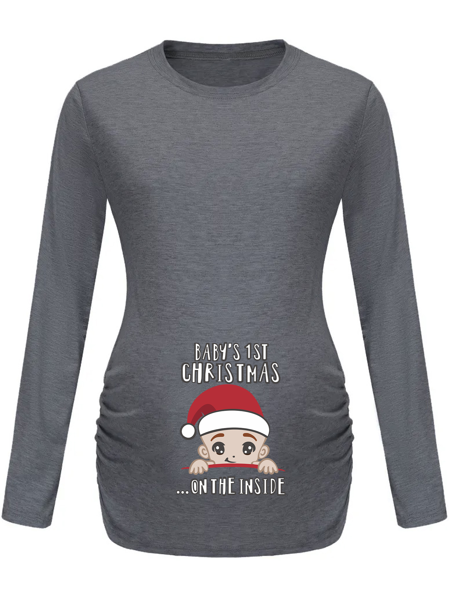 Baby's 1st Christmas On The Inside Maternity Pregnancy T-Shirt