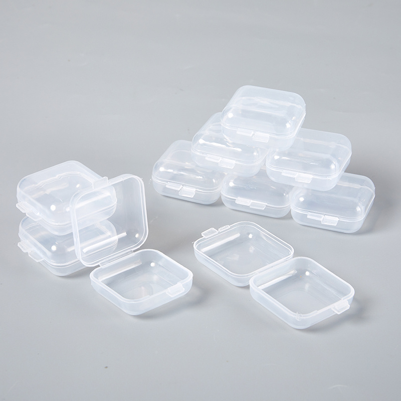 10pcs Mini Boxes Rectangle Transparent Plastic Jewelry Storage Case  Container Packaging Box For Earrings Rings Beads Collecting Small Items