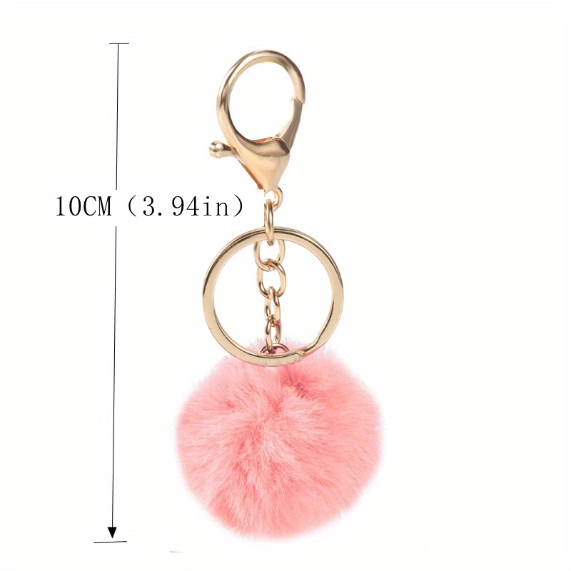 1 3pcs Heart Pom Pom Keychain Cute Plush Key Chain Ring Purse Bag Backpack  Charm Car Hanging Pendant Women Girls Gift, Shop The Latest Trends