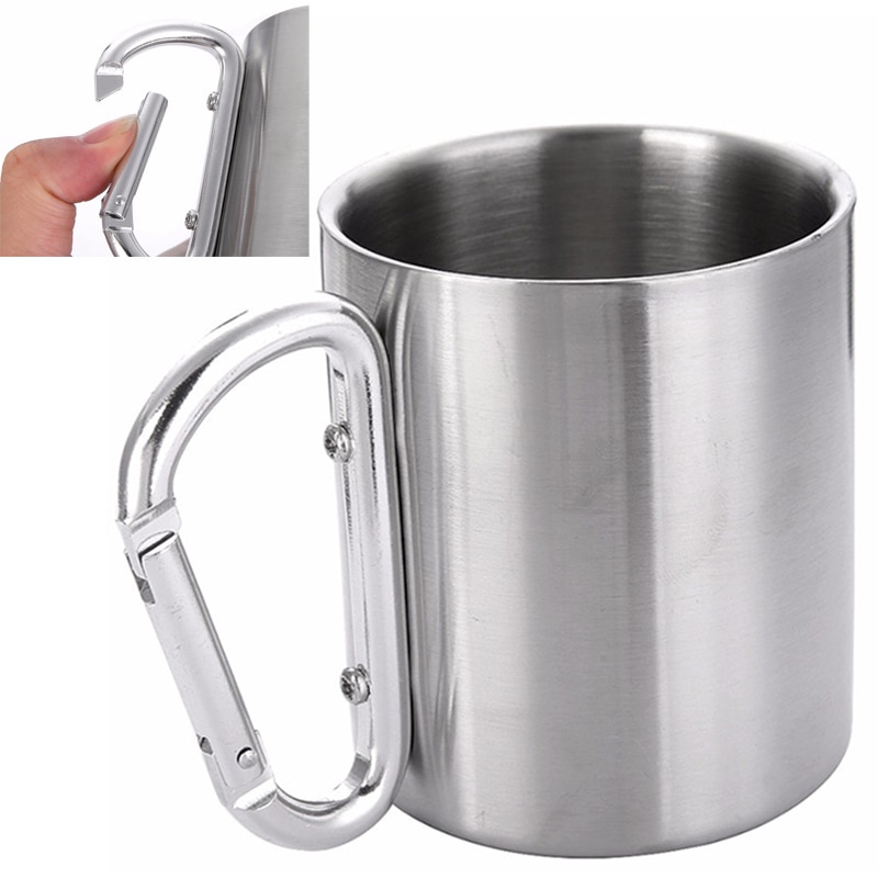 Stainless Steel Cup - Carabiner Handle