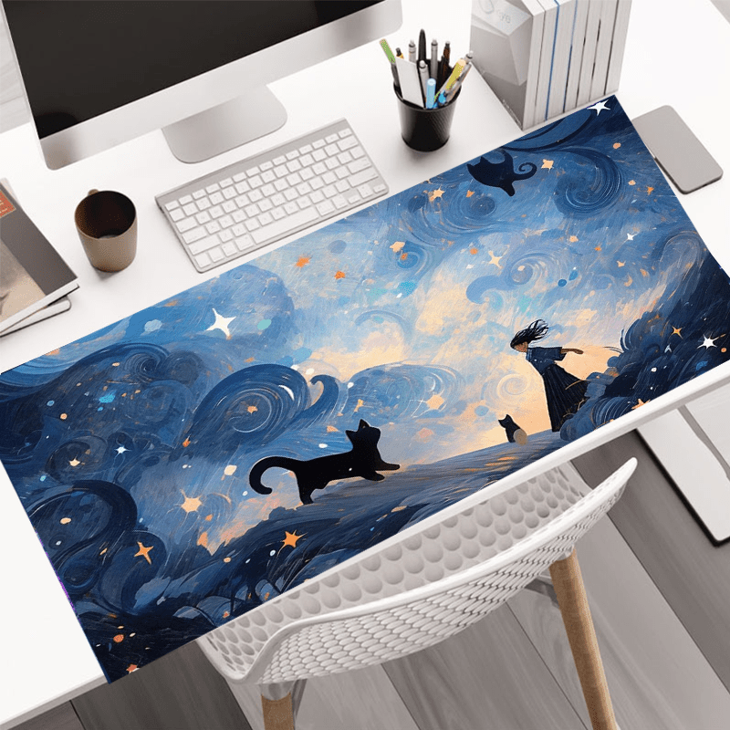 Anime Fashion Girl Large Gaming Mousepad Computer Hd Keyboard Pad Mouse Mat  Desk Mats Natural Rubber Anti-slip Office Mouse Pad Desk Accessories - Temu