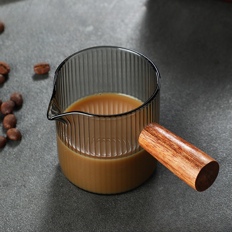 Double Spout Espresso Shot Glasses With Wooden Handle - Temu