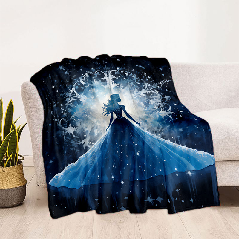 TEMU 1pc Cozy Girls In The Print Blanket - Lightweight Flannel Throw For Sofa, Bed, Travel, Camping, Livingroom, Office, Couch, Chair, And Bed -