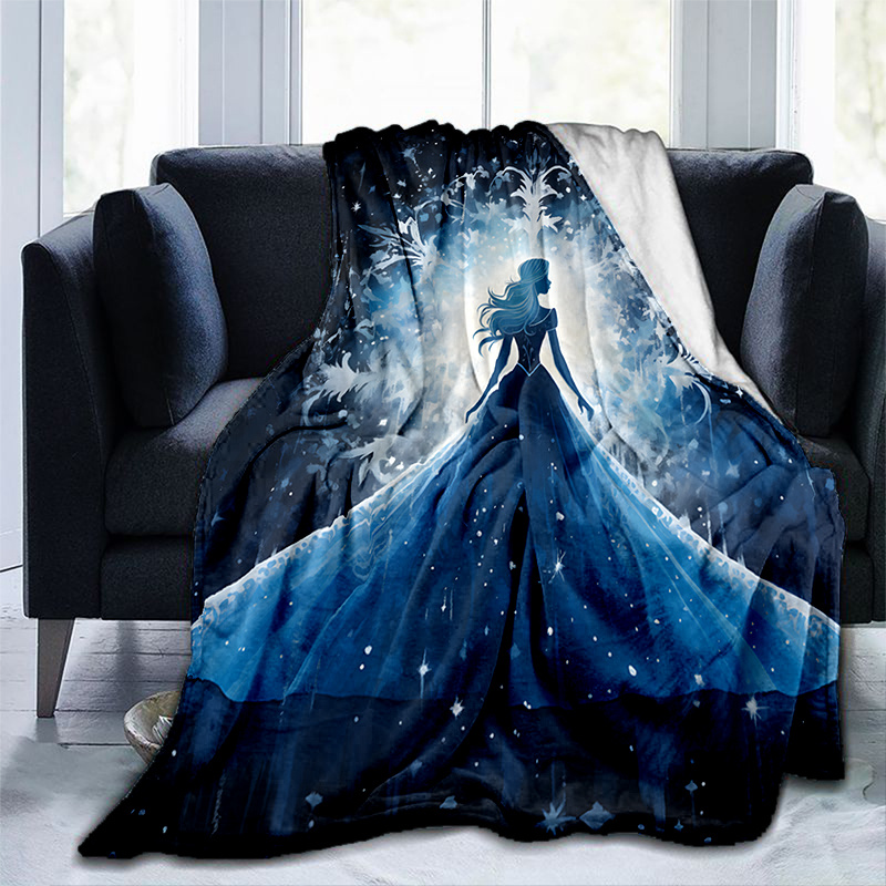 TEMU 1pc Cozy Girls In The Print Blanket - Lightweight Flannel Throw For Sofa, Bed, Travel, Camping, Livingroom, Office, Couch, Chair, And Bed -