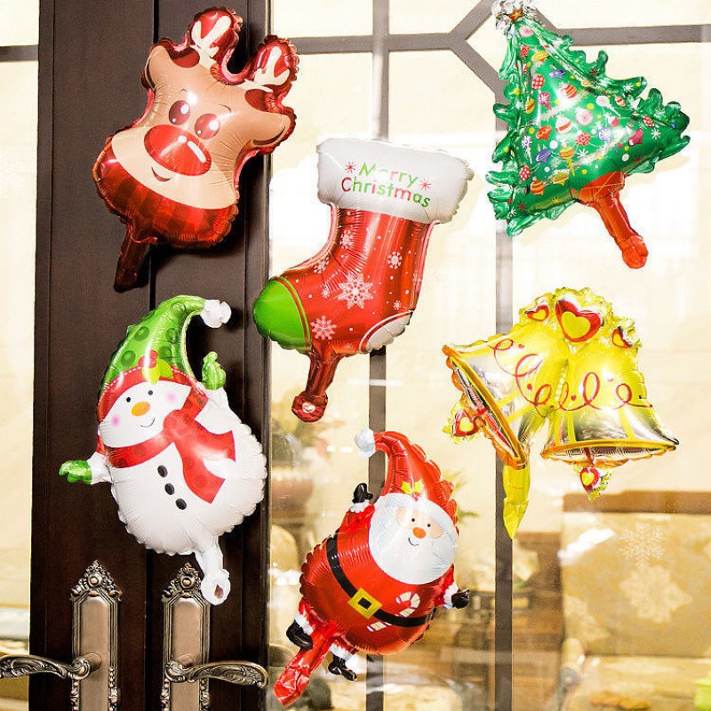 10pcs mini cartoon christmas balloons santa claus snowman stick balloon christmas decorations balloons christmas tree decorations christmas home decor room decor details 3