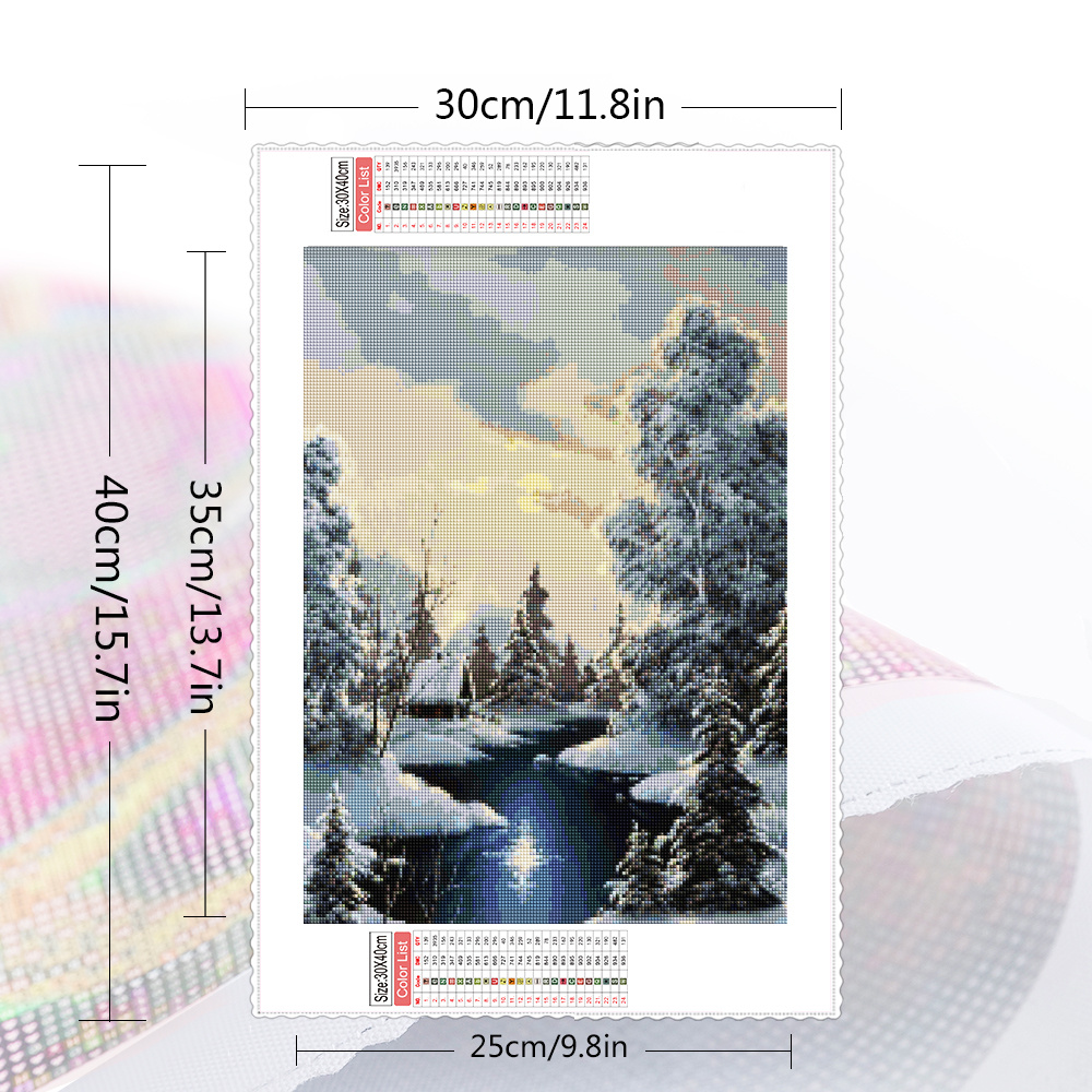  River Winter Diamond Painting Kits 5D Diamond Art Kits