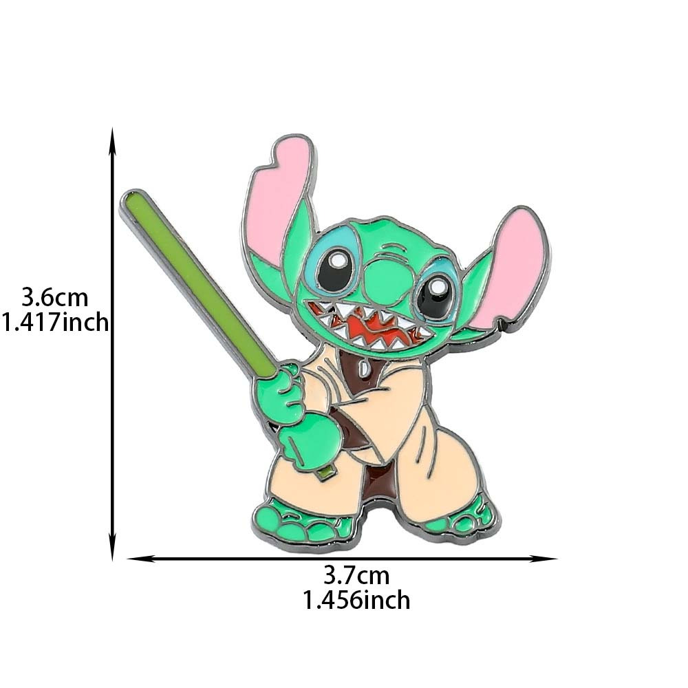 Disney 1pc Officially Licensed Stitch Cartoon Anime Characters Metal Button Pins Brooch, Memorial Decoration Gifts, Clothing Backpack Decoration