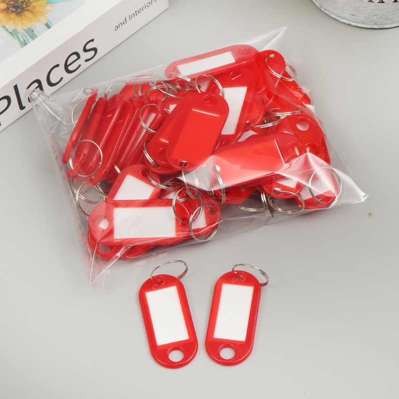 Colorful Travel Key Chain Id Key Tags Labels Plastic Ring - Temu