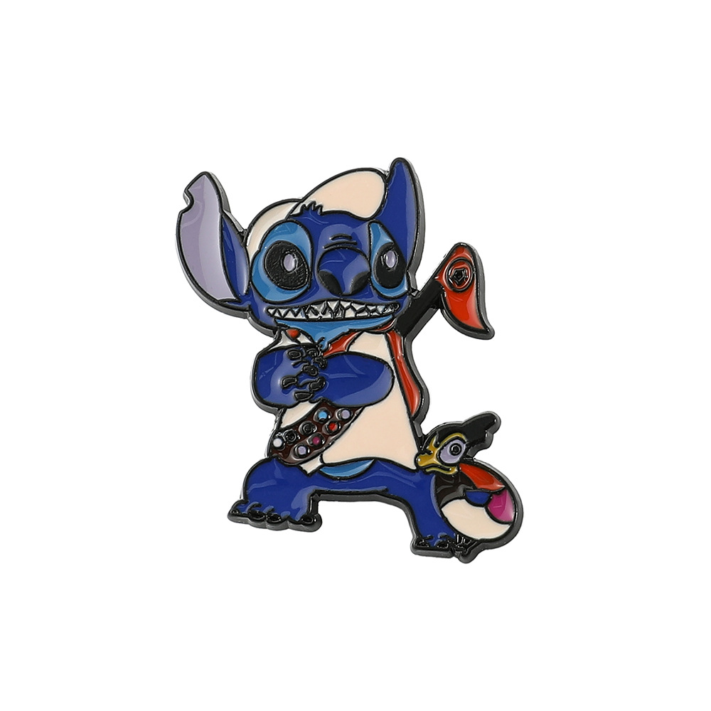 Disney 1pc Officially Licensed Stitch Cartoon Anime Characters Metal Button Pins Brooch, Memorial Decoration Gifts, Clothing Backpack Decoration