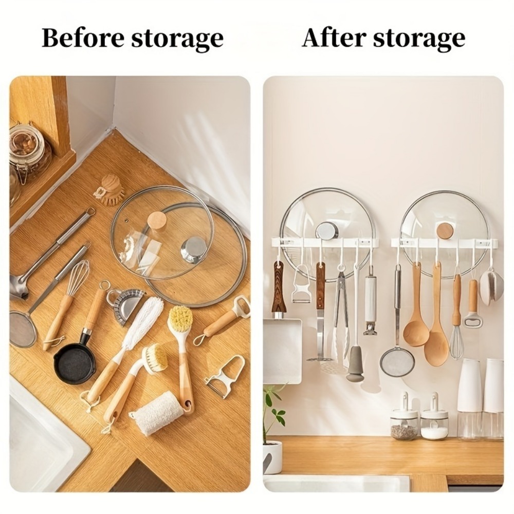 No-Punching Kitchen Hook Rack Wall Wall Hangers Wall Hangers Rack Kitchen Utensils  Rack Spoon Shovel Storage Rack