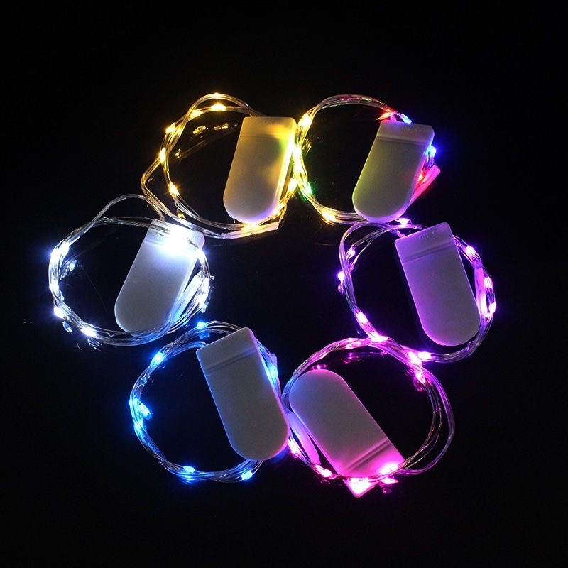 LED-Lichterkette 5 Stück – Batteriebetrieben, 1m, 10 LEDs, Warmweiß, Für Deko Innen/außen