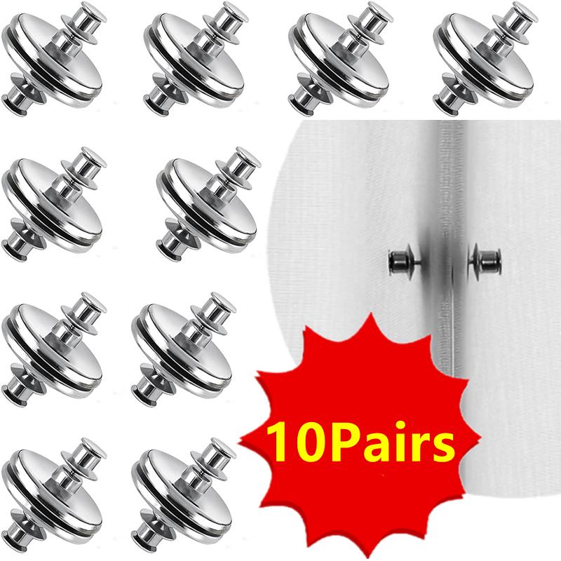 10 Pairs Magnetic Curtain Clips Nail Free Button Buckle Window Screen Home  Decor