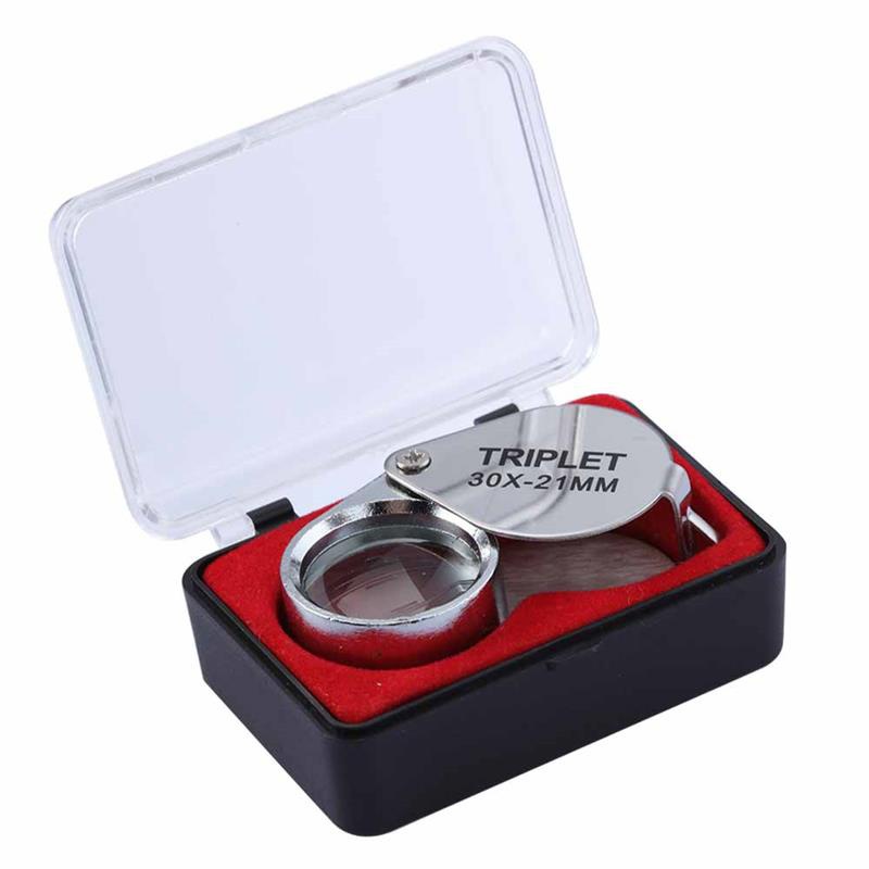 2 Pcs Jewelers Loupe, 20X 30X Jewelers Magnifying Glass Pocket