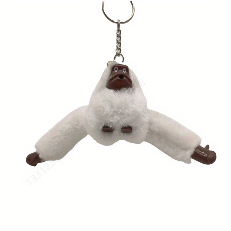 Monkey Curly Tail Vintage 3 Charm Keychain Clip Key Chain Zoo Ape Fun Gift