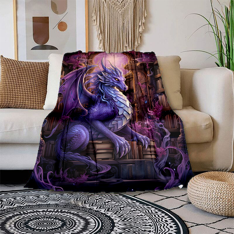 Cozy Dragons Magic Print Blanket Lightweight Flannel Throw - Temu