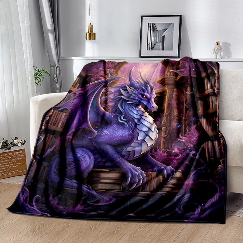 Cozy Dragons Magic Print Blanket Lightweight Flannel Throw - Temu