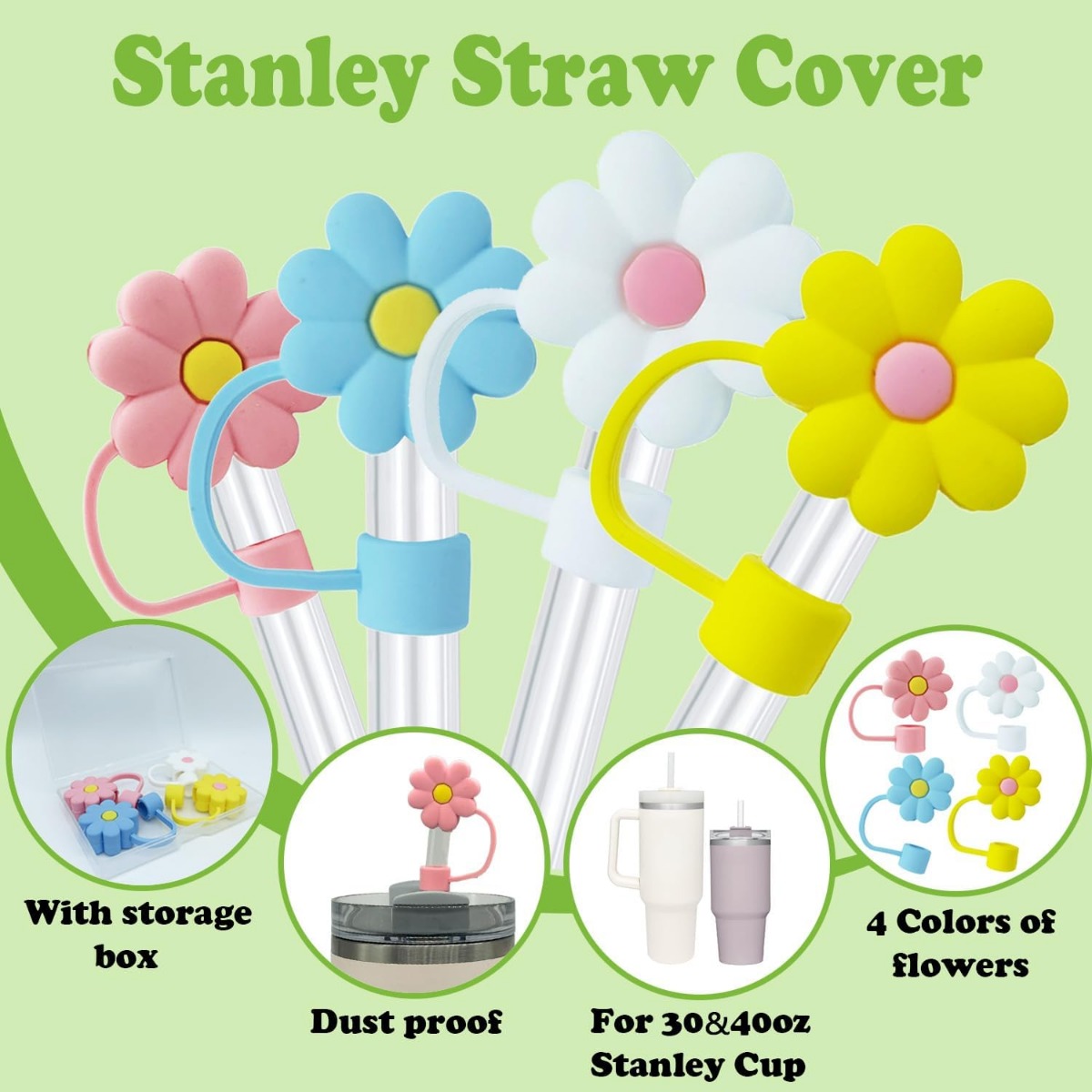 Water Tumbler Accessories, Straw Topper for Stanley/Simple Modern