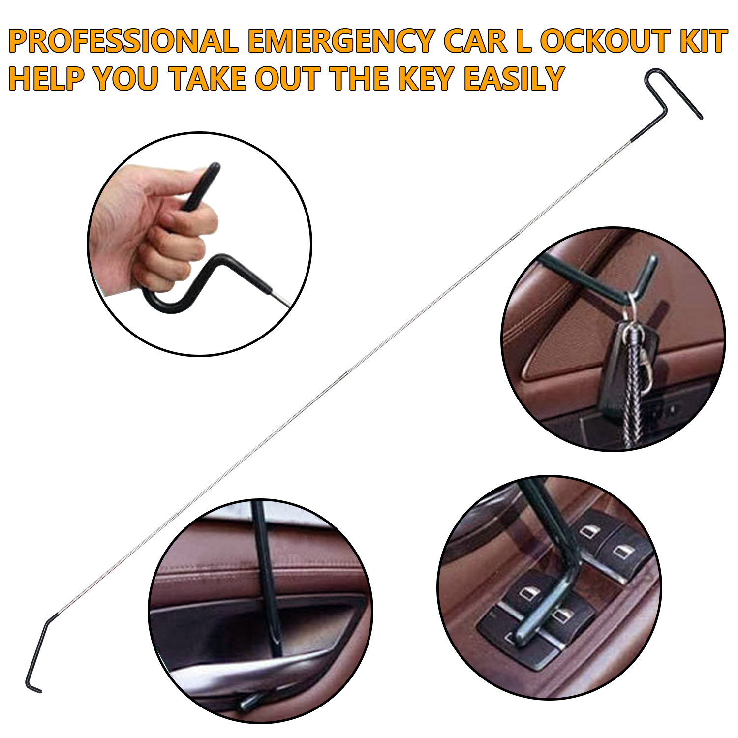 Car Tool Kit With Air Wedge Bag Pump, Long Reach Tool Car Lockout