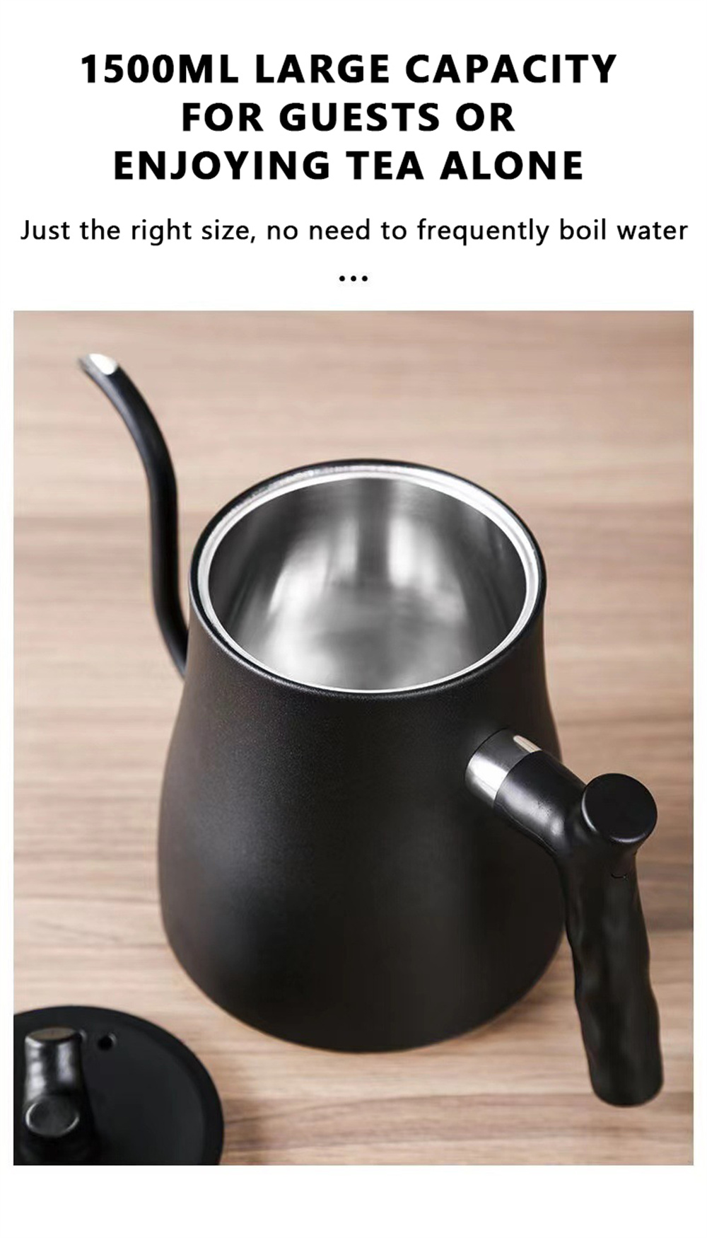 1pc Coffee Pot Milk Frothing Pitcher Jug Gooseneck Kettle Spout Stainless  Steel Espresso Coffee Tea Milk Pot Kettle Can 50.72oz