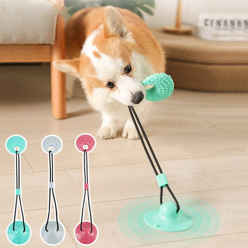 Dog Toys Suction Cup Tug Interactive Bite Resist Tooth Cleaning