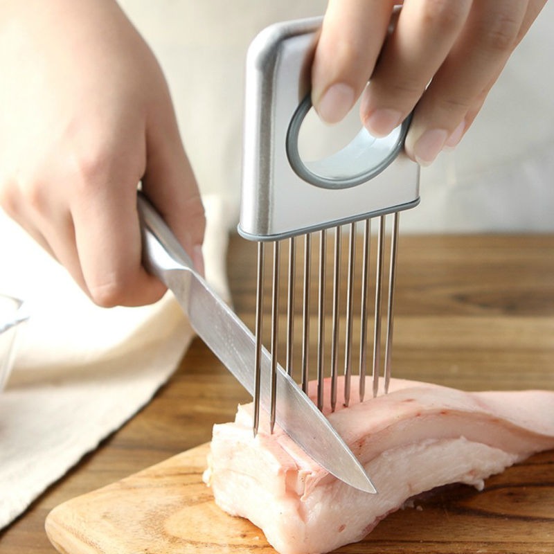 Onion Slicer Holder, Onion Holder For Slicing, Stainless Steel Onion Slicer  Cutter, Lemon Holder Slicer, Creative Onion Slicer Holder, Onion Slicer  Cutter For Steak Tendons, Household Gadget, Kitchen Tools - Temu