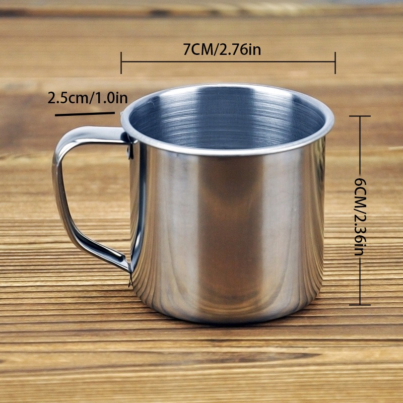 Stainless Steel Coffee Mugs Metal Coffee Cup With Handle, For Restaurant  Commercial Use - Temu