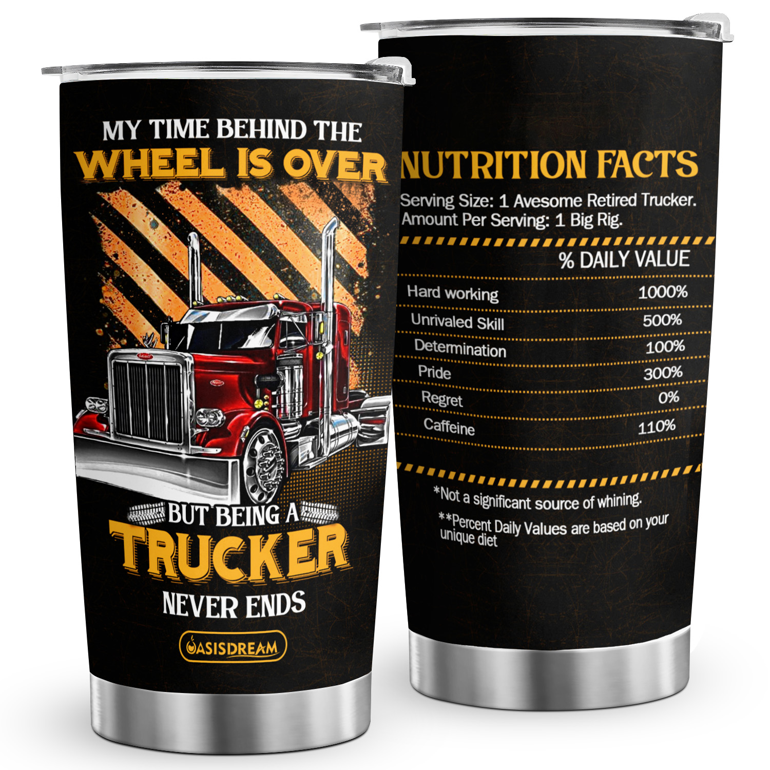 Truck Tumbler For Men From Wife Insulated Stainless Steel Coffee Cup With  Lid 20 Oz Trucking Truck Driver Gifts For Dad On Birthday Trucker Mug Cool  Things For Truck Drivers 