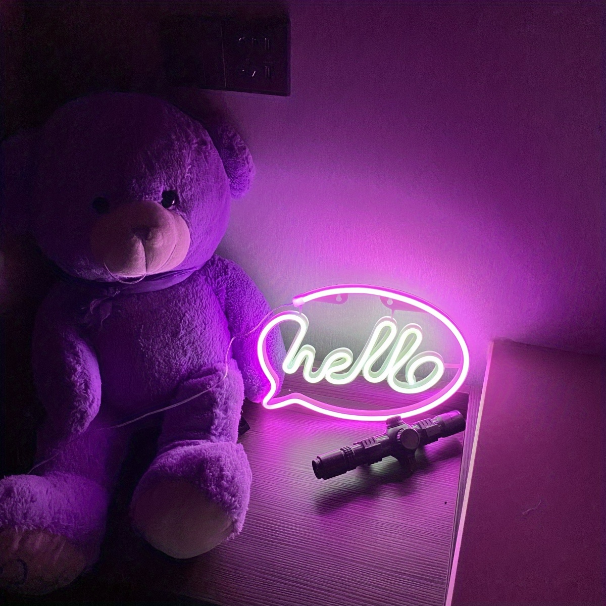 1pc Picture Frame Hello Neon Sign, LED Modeling Neon Battery/USB Power  Supply, Hello Size 11.8x8.4in About (30x21.5cm) Outdoor Indoor LED  Decorative L