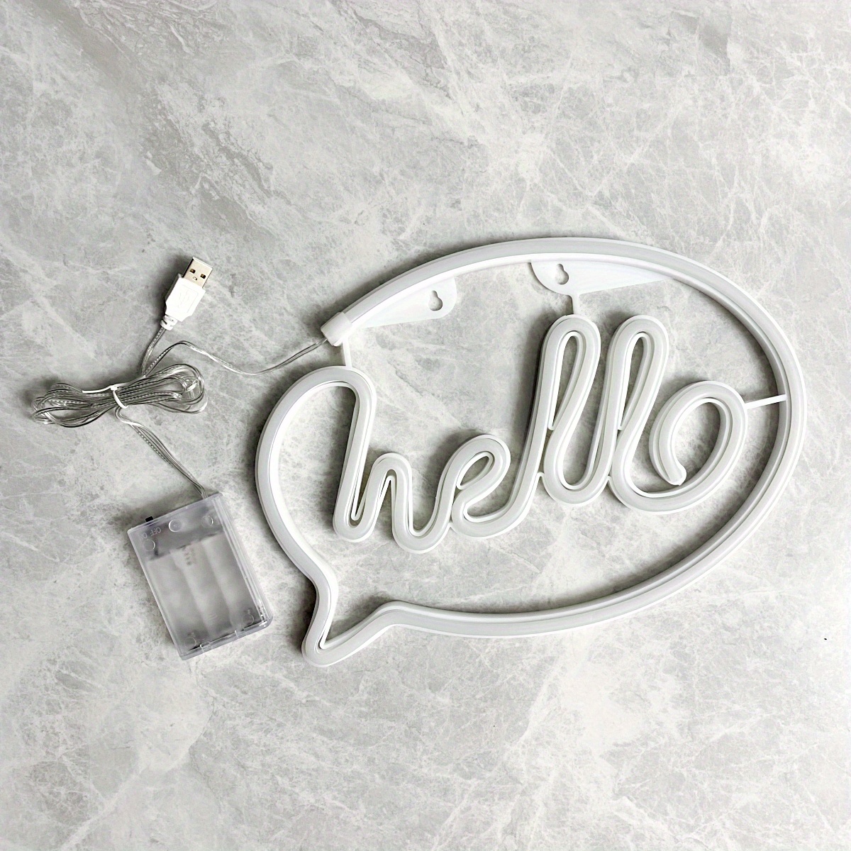 Cornice Per Foto 1pc Hello Neon Sign, LED Modeling Neon Battery/USB Power  Supply, Hello Size