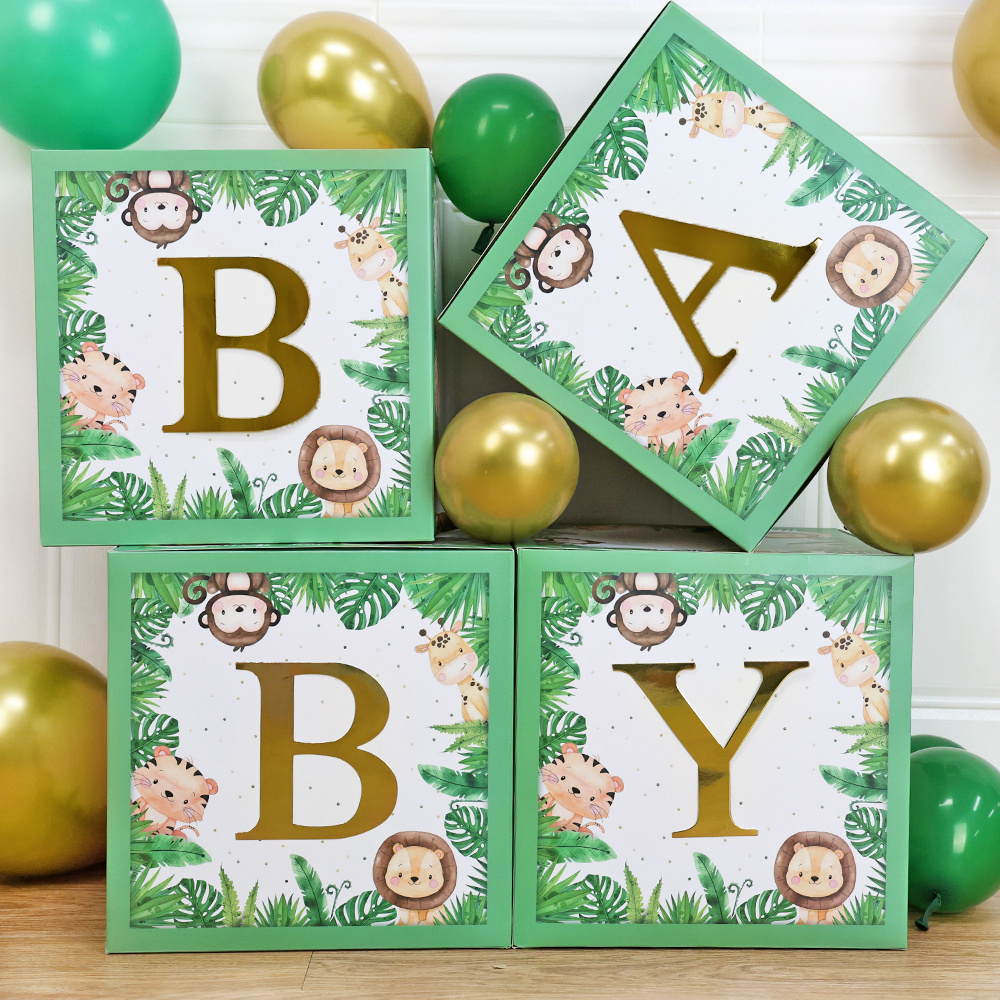 One Boxes for 1st Birthday, First Birthday Decorations for Boys Girls 3pcs  Balloons Boxes Dinasour Pattern Boxes With Happy Birthday Banner for 1st