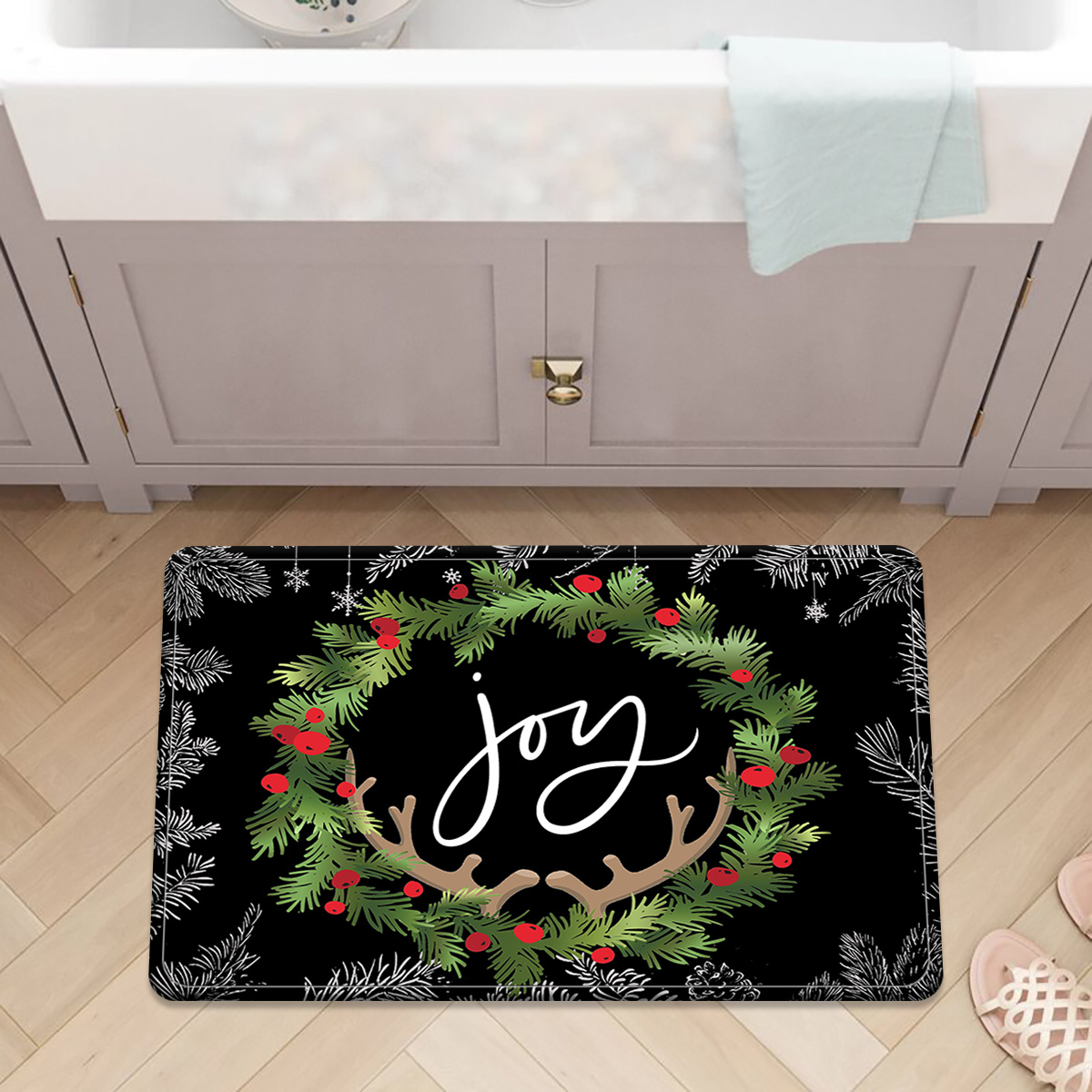 Modern Christmas Deer Pattern Door Mat, Ultra-thin Water-absorbent  Anti-slip Door Mat And Bathroom Mat, For Living Room Bedroom, Home Decor -  Temu